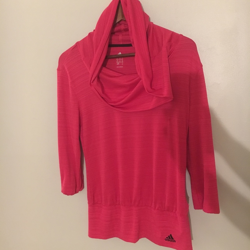 Adidas hooded cowl neck top